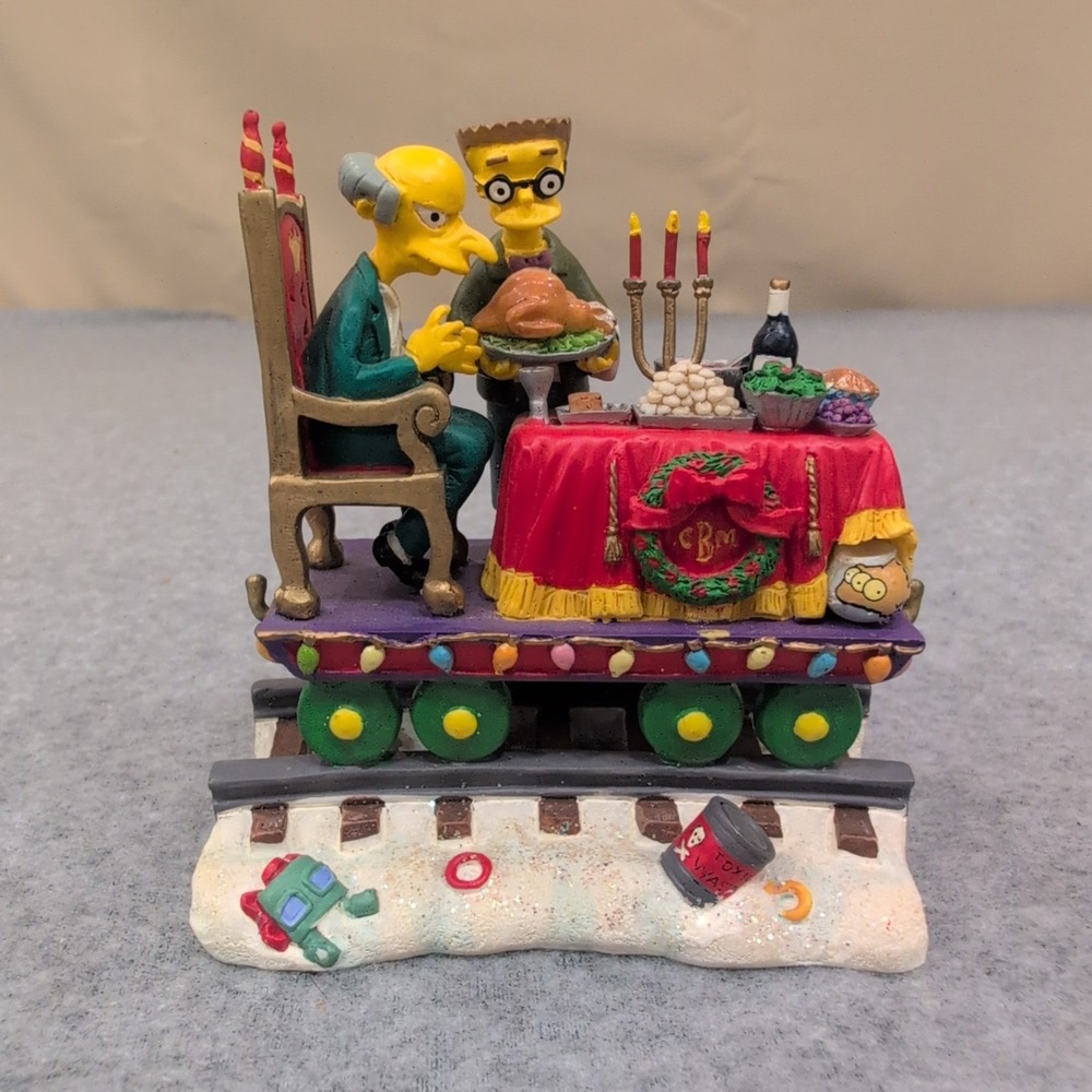 2003 The Simpsons Christmas Express A Feast for One Mr Burns Smithers Figurine